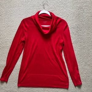 Loft Women’s Red Cowl Neck shirt, size Medium